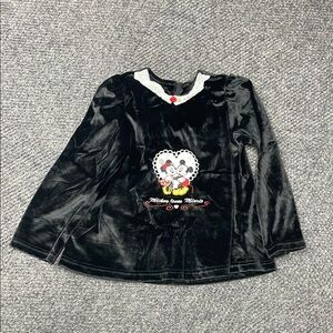 Vintage Mickey & co black velour lace collar Mickey loves Minnie 6X